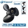 Suzuki 12-3/4x21 Aluminum Propeller Replacement 3 Blade 15 Tooth RH 4-1/4" Gearcase 60-140HP Outboard Propeller
