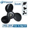 Suzuki 13-1/4x17 Aluminum Propeller Replacement 3 Blade 13 Tooth RH 4-1/4" Gearcase 60-140HP Outboard Propeller