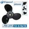 Johnson 13-3/4x15 Aluminum Propeller 3-Blade 13-Tooth RH 4-1/4" Gearcase 40-140HP - Front view