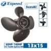Suzuki 13x15 Aluminum Propeller Replacement 4 Blade 15 Tooth RH 4-1/4" Gearcase 60-140HP Outboard Propeller