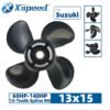 Suzuki 13x15 Aluminum Propeller Replacement 4 Blade 13 Tooth RH 4-1/4" Gearcase 60-140HP Outboard Propeller