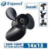 Suzuki 14x13 Aluminum Propeller Replacement 3 Blade 15 Tooth RH 4-1/4" Gearcase 60-140HP Outboard Propeller