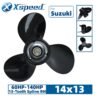 Suzuki 14x13 Aluminum Propeller Replacement 3 Blade 13 Tooth RH 4-1/4" Gearcase 60-140HP Outboard Propeller