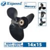 Mercury 14x15 Aluminum Propeller Replacement 3 Blade 15 Tooth RH 4-1/4" Gearcase 40-140HP Outboard Propeller