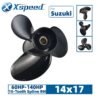 Suzuki 14x17 Aluminum Propeller Replacement 3 Blade 15 Tooth RH 4-1/4" Gearcase 60-140HP Outboard Propeller