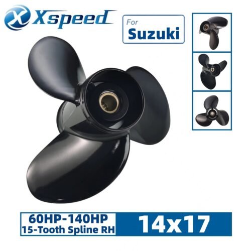 Suzuki 14x17 Aluminum Propeller Replacement 3 Blade 15 Tooth RH 4-1/4" Gearcase 60-140HP Outboard Propeller