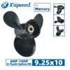 Mercury 9.25x10 Aluminum Propeller Replacement 3 Blade 8 Tooth RH 2-1/2" Gearcase 6-15HP Outboard Propeller OEM 48-828158A12