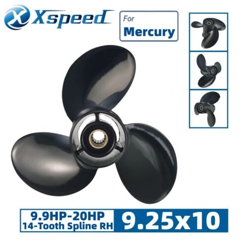 9.25x10 Mercury 9.25x10 Aluminum Propeller Replacement 3 Blade 14 Tooth RH 2-1/2" Gearcase 9.9-20HP Outboard Propeller OEM 48-897752A11
