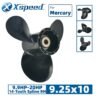 Mercury 9.25x10 Aluminum Propeller Replacement 3 Blade 14 Tooth RH 2-1/2" Gearcase 9.9-20HP Outboard Propeller