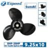 Suzuki 9.25x10 Aluminum Propeller Replacement 3 Blade 10 Tooth RH 2-1/2" Gearcase 8-20HP Outboard Propeller OEM 58100-93773-019