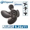 Johnson 9.25x11 Aluminum Propeller Replacement 4 Blade 10 Tooth RH 2-1/2" Gearcase 9.9-15HP Outboard Propeller