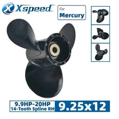 Mercury 9.25x12 Aluminum Propeller Replacement 3 Blade 14 Tooth RH 2-1/2" Gearcase 9.9-20HP Outboard Propeller