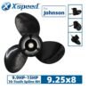 Johnson 9.25x8 Aluminum Propeller Replacement 3 Blade 10 Tooth RH 2-1/2" Gearcase 9.9-15HP Outboard Propeller