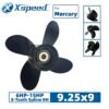 Mercury 9.25x9 Aluminum Propeller Replacement 4 Blade 8 Tooth RH 2-1/2" Gearcase 6-15HP Outboard Propeller