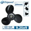 Johnson 9.25x9 Aluminum Propeller Replacement 3 Blade 13 Tooth RH 2-1/2" Gearcase 8-15HP Outboard Propeller OEM 763458