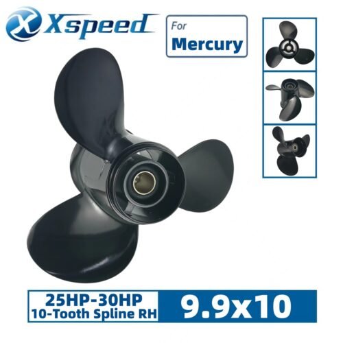 9.9x10 Mercury 9.9x10 Aluminum Propeller Replacement 3 Blade 10 Tooth RH 3" Gearcase 25-30HP Outboard Propeller OEM 48-896892A40