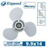 Mercury 9.9x14 Aluminum Propeller Replacement 3 Blade 10 Tooth RH 3" Gearcase 25-30HP Outboard Propeller