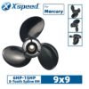 Mercury 9x9 Aluminum Propeller Replacement 3 Blade 8 Tooth RH 2-1/2" Gearcase 6-15HP Outboard Propeller OEM 48-828156A12
