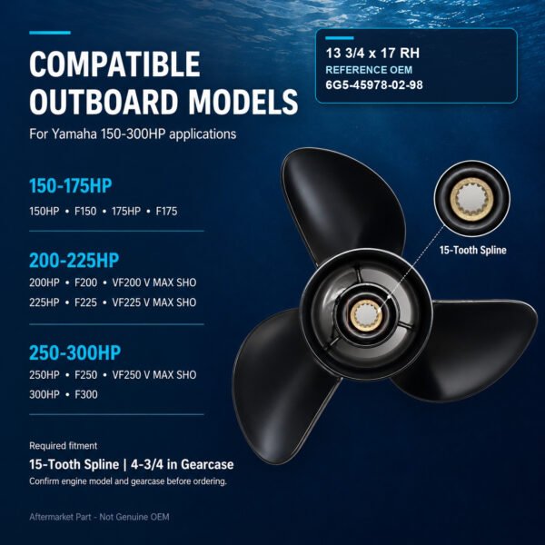 XS-Y150300-SS-OY-13817R image 01 compatible models XS-Y150300-SS-OY-13817R compatible outboard models - Xspeed Marine