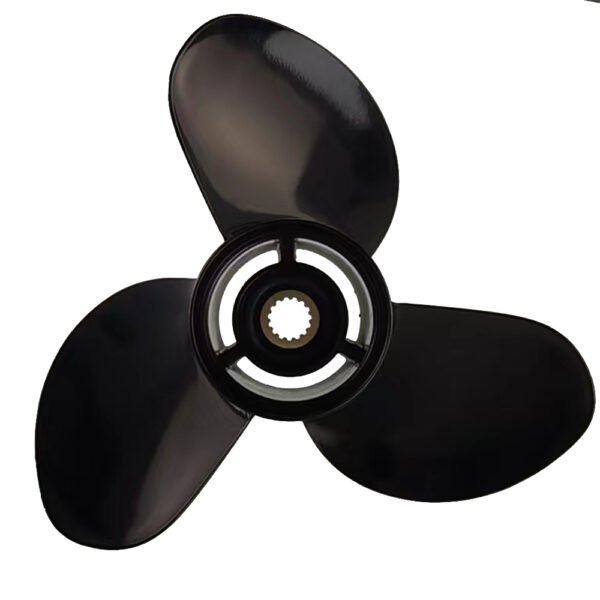 Johnson 12-3/4x21 Aluminum Propeller 3-Blade 15-Tooth RH 4-1/4" Gearcase - Blade detail