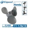 11 1-8x13 Honda 11-1/8x13 Aluminum Propeller Replacement 3 Blade 13 Tooth RH 3-1/4" Gearcase 35-60HP Outboard Propeller OEM 59130-ZV5-013AH