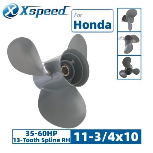 11 3-4x10 Honda 11-3/4x10 Aluminum Propeller Replacement 3 Blade 13 Tooth RH 3-1/4" Gearcase 35-60HP Outboard Propeller OEM 58130-ZV5-860ZA