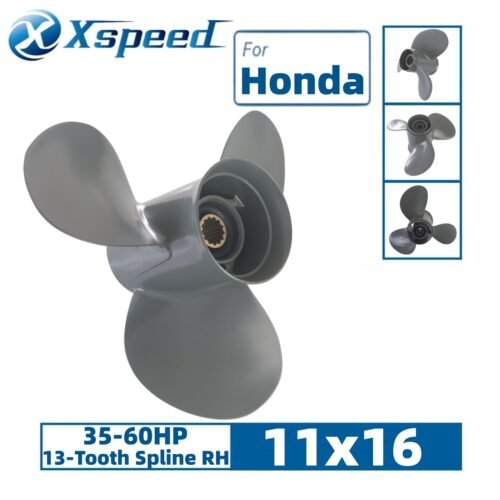 11x16 Honda 11x16 Aluminum Propeller Replacement 3 Blade 13 Tooth RH 3-1/4" Gearcase 35-60HP Outboard Propeller