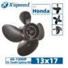 13X17 Honda 13x17 Aluminum Propeller Replacement 4 Blade 15 Tooth RH 4-1/4" Gearcase 60-130HP Outboard Propeller OEM 58134-ZW1-017AH