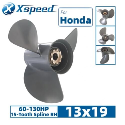13X19 Honda 13x19 Aluminum Propeller Replacement 3 Blade 15 Tooth RH 4-1/4" Gearcase 60-130HP Outboard Propeller