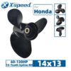 14X13 Honda 14x13 Aluminum Propeller Replacement 3 Blade 15 Tooth RH 4-1/4" Gearcase 60-130HP Outboard Propeller OEM 58130-ZW1-013AH