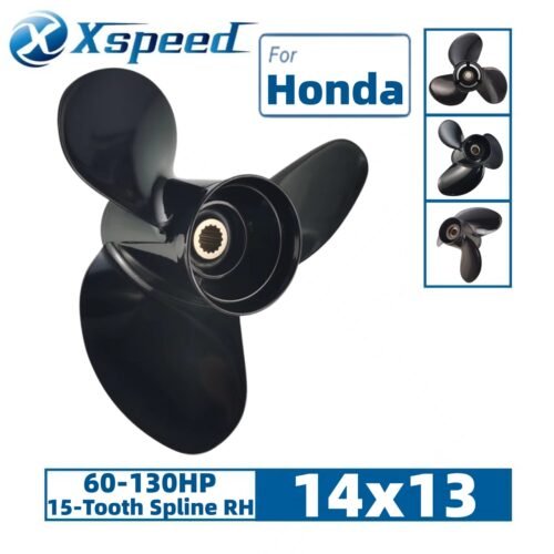 14X13 Honda 14x13 Aluminum Propeller Replacement 3 Blade 15 Tooth RH 4-1/4" Gearcase 60-130HP Outboard Propeller OEM 58130-ZW1-013AH