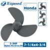 7 1-4x4 3-4 Honda 7-1/4x4-3/4 Aluminum Propeller Replacement 3 Blade Nylon Pin Drive RH 2-3HP Outboard Propeller OEM 58130-ZV0-841ZB