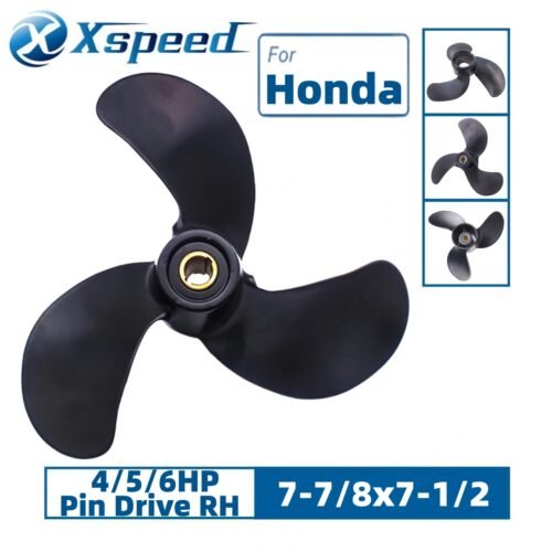Honda 7-7/8x7-1/2 Aluminum Propeller Replacement 3 Blade Pin Drive RH 4/5/6HP Outboard Propeller OEM 58130-ZV1-841ZB