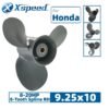 9.25x10 Honda 9.25x10 Aluminum Propeller Replacement 3 Blade 8 Tooth RH 2-1/2" Gearcase 8-20HP Outboard Propeller OEM 58130-ZV4-010AH