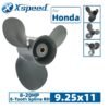 9.25x11 Honda 9.25x11 Aluminum Propeller Replacement 3 Blade 8 Tooth RH 2-1/2" Gearcase 8-20HP Outboard Propeller OEM 58130-ZV4-011AH