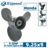 9.25x9 Honda 9.25x9 Aluminum Propeller Replacement 3 Blade 8 Tooth RH 2-1/2" Gearcase 8-20HP Outboard Propeller OEM 58130-ZV4-009AH