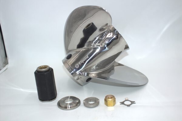 H065a57d9592740e0b2928990221b889cN-5.jpg Mercury 14x19 Stainless Steel Propeller Replacement with Hub Kit 3 Blade 15 Tooth RH 150-300HP Outboard Propeller