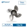 ICSDR-130F19OL-HON-1 13x19 Stainless Steel Propeller for Honda Replacement for OEM 58134-ZW1-A19HR 4 Blade 15 Tooth RH 60-130HP Outboard Propeller