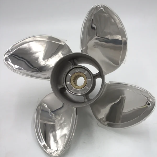 ICSDR-133F15OL-HON-6 13 1/4x15 Stainless Steel Propeller for Honda Replacement for OEM 58134-ZW1-A15HR 4 Blade RH 60-130HP Outboard Propeller