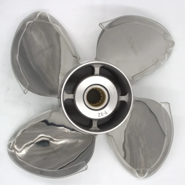 ICSDR-133F15OL-HON-5 13 1/4x15 Stainless Steel Propeller for Honda Replacement for OEM 58134-ZW1-A15HR 4 Blade RH 60-130HP Outboard Propeller