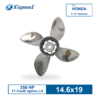 14.6x19 Stainless Steel Propeller for Honda Replacement 4 Blade 15 Tooth LH 350HP Outboard Propeller