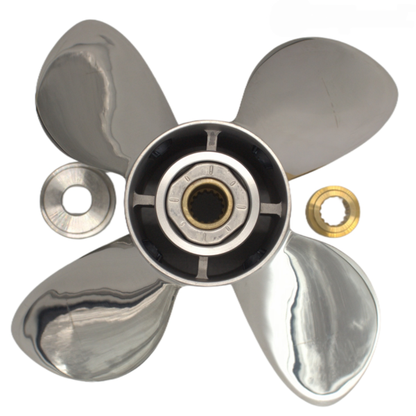 ICSE-146F17OM-HON-EPLUS-3 15 1/4x26 Stainless Steel Propeller for Honda Replacement 4 Blade 15 Tooth LH 350HP Outboard Propeller