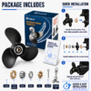 XS-Y150300-BLACK-SS-image-04-package-installation Xspeed Stainless Steel Outboard Propeller for Yamaha 150-300HP, 15 Tooth Spline, 4-3/4" Gearcase, 3 Blade Marine Propeller