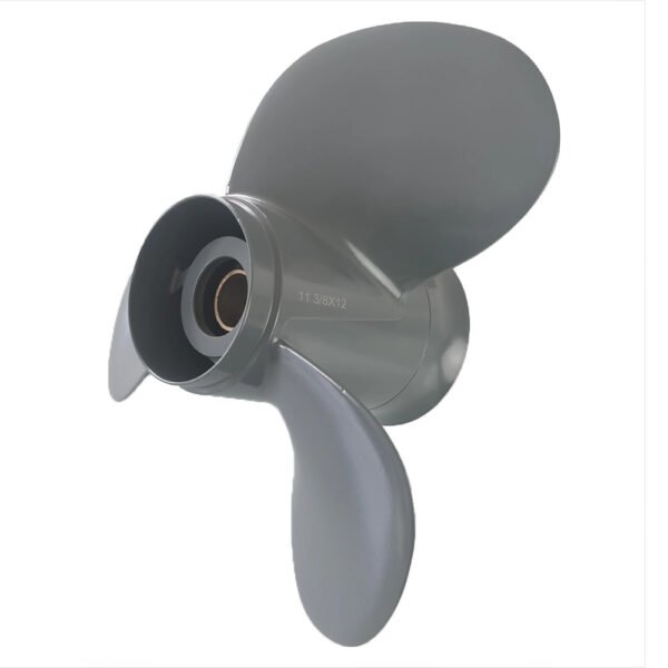 photobank (1) Honda 12-1/4x9 Aluminum Propeller Replacement 3 Blade 13 Tooth RH 3-1/4" Gearcase 35-60HP Outboard Propeller OEM 59130-ZV5-009AH