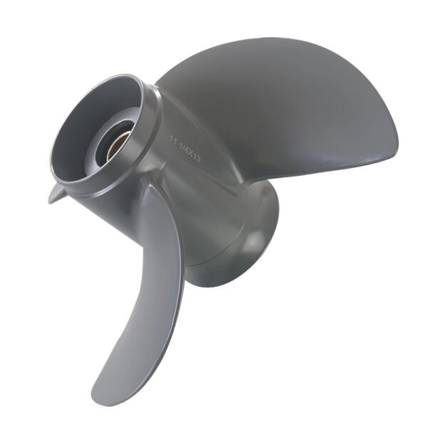 photobank (1) Honda 11-1/4x13 Aluminum Propeller Replacement 3 Blade 13 Tooth RH 3-1/4" Gearcase 35-60HP Outboard Propeller