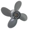photobank (2) Honda 9.25x11 Aluminum Propeller Replacement 4 Blade 8 Tooth RH 2-1/2" Gearcase 8-20HP Outboard Propeller