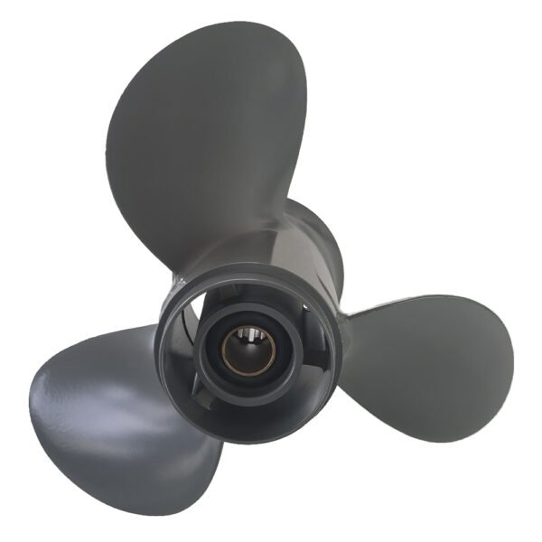 photobank (2) Honda 12-1/4x9 Aluminum Propeller Replacement 3 Blade 13 Tooth RH 3-1/4" Gearcase 35-60HP Outboard Propeller OEM 59130-ZV5-009AH