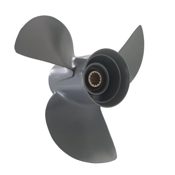 photobank (2) Honda 11-1/4x13 Aluminum Propeller Replacement 3 Blade 13 Tooth RH 3-1/4" Gearcase 35-60HP Outboard Propeller
