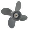 photobank (3) Honda 9.25x11 Aluminum Propeller Replacement 4 Blade 8 Tooth RH 2-1/2" Gearcase 8-20HP Outboard Propeller