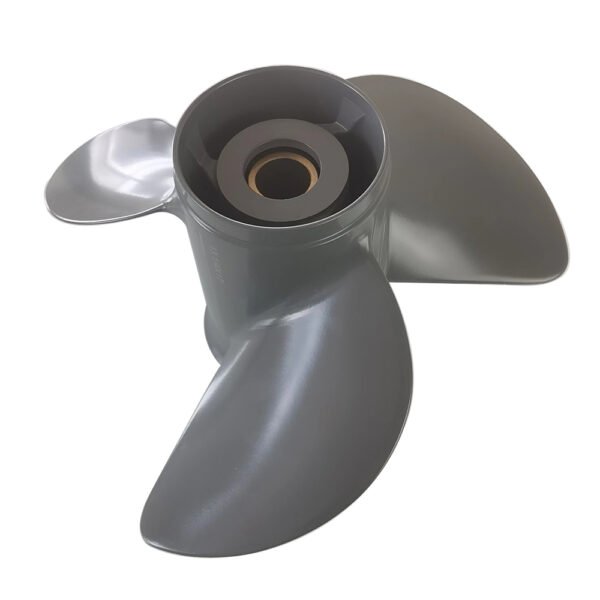 photobank (3) Honda 13-1/4x17 Aluminum Propeller Replacement 3 Blade 15 Tooth LH 4-1/4" Gearcase 60-130HP Outboard Propeller
